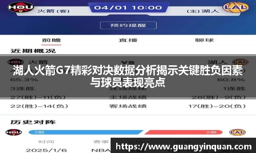 湖人火箭G7精彩对决数据分析揭示关键胜负因素与球员表现亮点